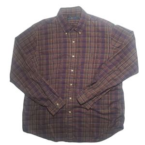 Ralph Lauren Classic Long Sleeve Button Down Plaid Men's Shirt Size XL